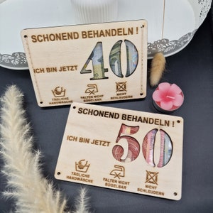 Geldgeschenk Karte / Karte für Geldgeschenke / Geldgeschenk Spruch Geburtstag / Holzkarten / Geburtstagskarte ausgefallen / Geburtstagskarte