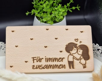 Frühstücksbrett Valentinstag Geschenk Romantisch Schnulzig Holzbrett Für immer zusammen