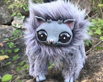 poseable Art Doll OOAK || fantasy creature handmade bjd animal furby plushie gift, love you mom