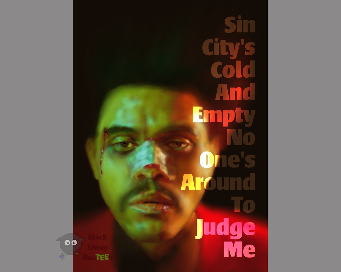 The Weeknd Art Print Portrait Wall Art Digital Original Etsy