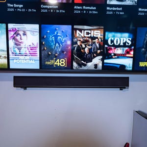 Floating Soundbar Wall Mount - Supports all soundbars under 4 inches wide - Adjustable mounting positions