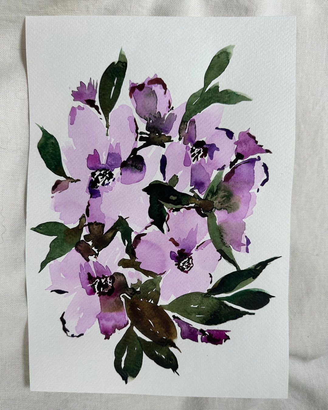 Original Floral Watercolor Painting - 7 Inches X 10 Inches - Abstract ...