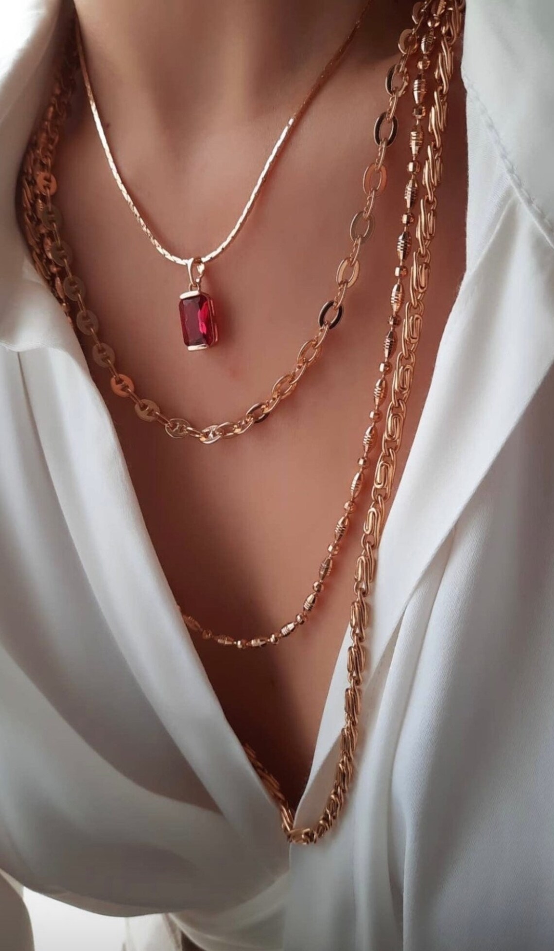 Necklace Waterproof Necklace Titanium Free Necklace Gold Etsy