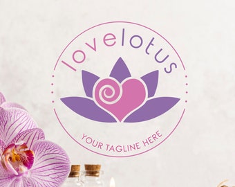 Lotus Flower Logo Design, Heart, Wellness, Spa (Digital)