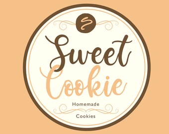 Sweet Cookie Logo, Bakery Logo, Candy Logo, Cookie Logo, Cake Logo Design, Premade Logo, Handmade Logo Design