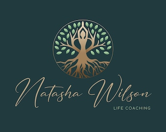 Yoga Logo Design, Wellness Logo, Tree Logo, Life Coaching Logo, Baum Logo, Spiritual Logo, Psychology Logo, Healing Logo, Tree of Life Logo