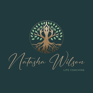 Yoga Logo Design, Wellness Logo, Tree Logo, Life Coaching Logo, Baum Logo, Spiritual Logo, Psychology Logo, Healing Logo, Tree of Life Logo