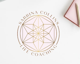 Mandala Premade Logo, Sacred Geometry Logo, Wellness Logo, Life Coaching Logo, Holistic Therapy Logo, Geometric Logo, Spiritual Yoga Logo.