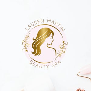 Beauty Logo Design, Hair Salon Premade Logo, Massage Spa Logo, Woman Healthy Logo, Wellness Centre Logo, Pink Floral Logo, Women Care Logo