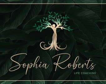 Tree of Life Logo Design, Wellness Logo, Premade Yoga Logo Design, Logo Baum, Coaching Logo, Spiritual Logo, Woman Logo, Psychology Logo