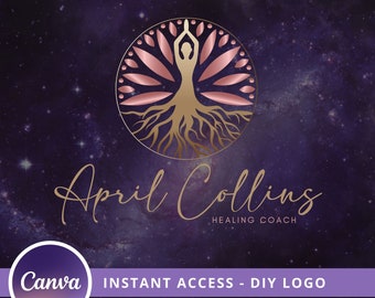 SPIRITUAL LOGO Design, Tree of Life Logo, DIY Logo Template, Life Coach Logo, Psychology, Spiritual, Geometric, Sacred Geometry, Canva Logo