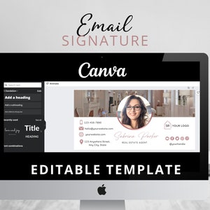 DIY Email Signature, Canva Template, Edit and Download, Email Footer Design, Fully Editable, Real Estate Marketing Material for Agents image 4