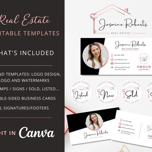 DIY Female Agent Logo Designs. Real Estate Logo Design, Sublogos, Watermarks,  Business Cards, Email Signatures, and Stamps - Instant Access