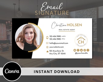 DIY Email Signature Template for Real Estate Agents, Email Footer, Instant Access - Fully Editable Canva Template - Instant Download