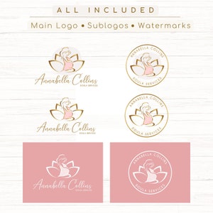 LOGO DESIGN, Doula Logo Design, Hebammen Logo, Schwangerschaft Logo, Bauch Logo, Lotus Blume, Spa Logo, Frau Baby Logo, Lotus Logo, Yoga Mamas Bild 4