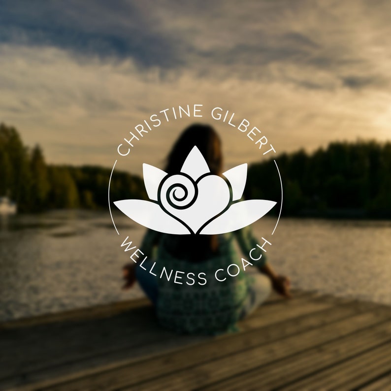 Design del logo modificabile Heart Lotus, modello Canva con logo benessere, logo life coaching, logo cura, logo curativo, logo terapia di coppia, logo yoga immagine 7