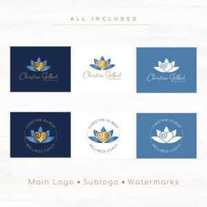 Heart Lotus Wellness Logo Design, Premade Life Coach Logo, Lotus Logo, Heart Logo, Spiritual Logo, Psychology Logo, Spa Logo, Healing Logo. image 4