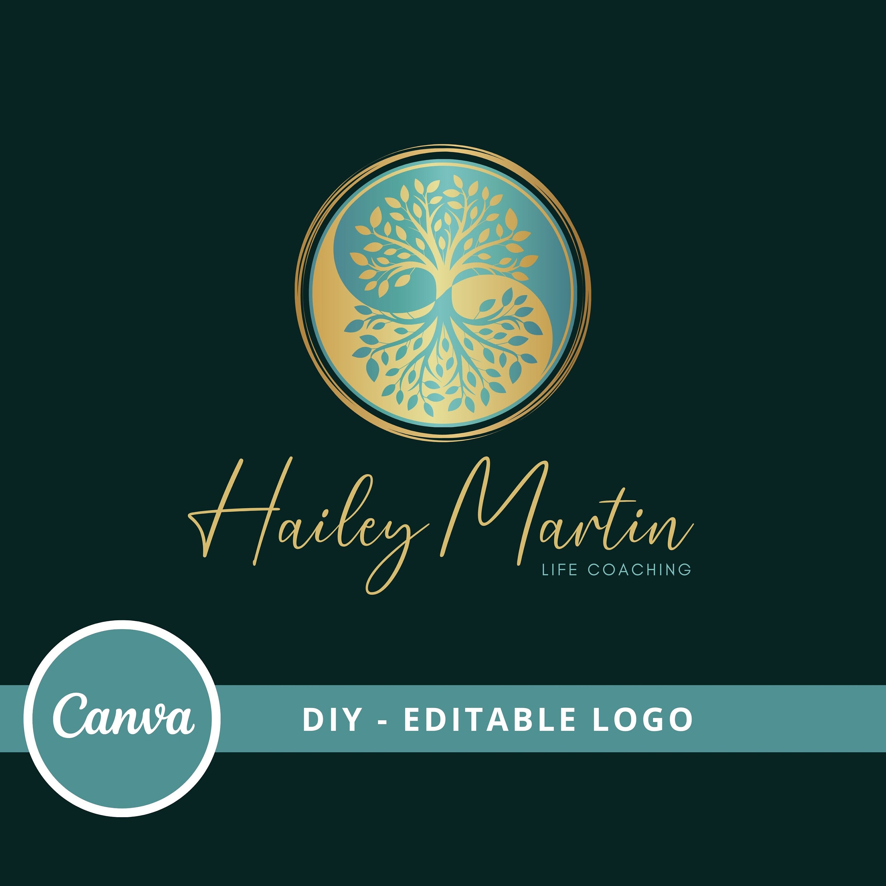Yin Yang Tree Editable Logo Design, Premade Wellness Logo, DIY Life ...