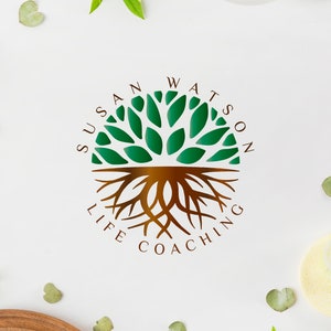 DIY Tree Mandala Logo, Editable Design, Premade Coach Logo Template, Life Coaching, Psychologist Design. Instant Edit and Instant Download image 3