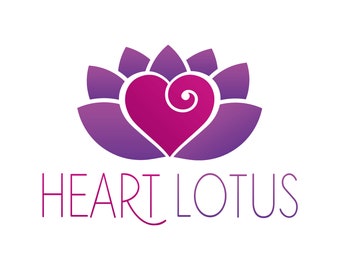 Heart Lotus Logo Design, Lotus Logo, Coaching Logo, Premade Logo, Flower Logo Design, Heart Logo, Yoga Logo, Wellness Logo, Spa Logo