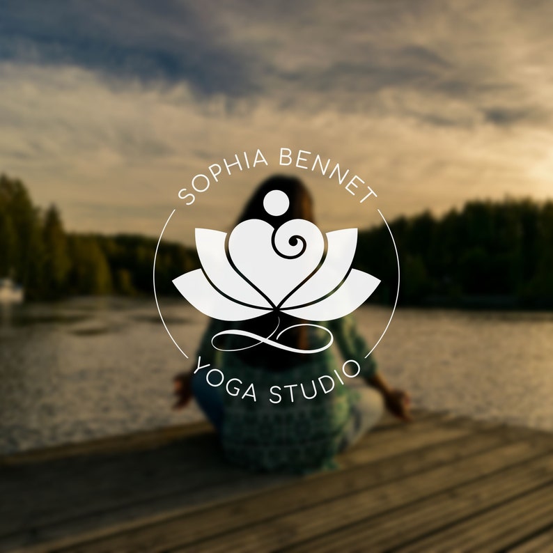 Infinity Lotus Editable Yoga Logo Design, Wellness Logo Canva Template, Life Coach Logo, Care Heart Logo, Healing Logo, Couple Therapy Logo image 3