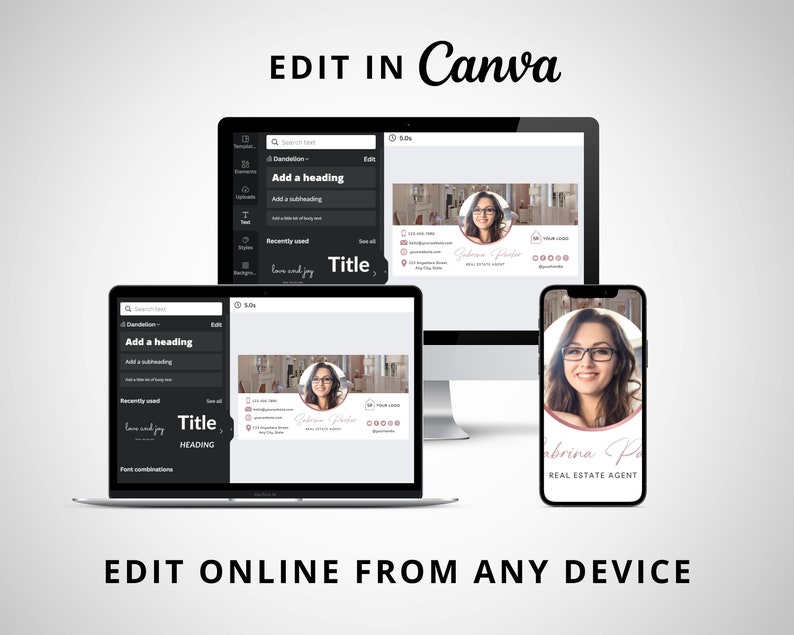 DIY Email Signature, Canva Template, Edit and Download, Email Footer Design, Fully Editable, Real Estate Marketing Material for Agents image 5