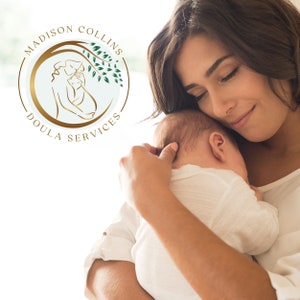 DIY Doula Logo Design, Midwife Logo, Hebamme, Editable CanvaTemplate Logo, Natural Birth Logo, Baby Nursery Logo, Mother and Baby Care Logo. image 2