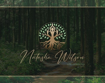 Wellness Life Coach Logo, Yoga Tree Logo, Psychology Logo, Tree of Life Holistic Logo, Life Coaching, Baum Logo, Spiritual Healing Logo