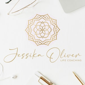 Premade Mandala Logo Design, Yoga Studio Logo, Spa Logo, Lotus Flower Design, Wellness Logo, Flower Logo, Premade Logo, Handmade Logo Design