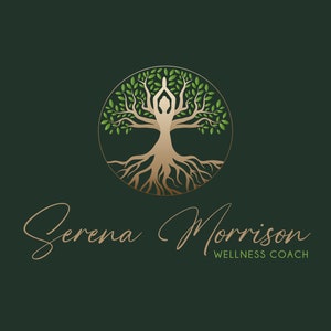 Baum des Lebens Logo, Yoga Logo. Vorgefertigtes Logo für Wellness Life Coaching, Psychologisches, Circle of Life Logo, Human Roots, Spa Logo, Kosmetik Logo Bild 2