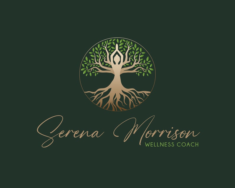 Baum des Lebens Logo, Yoga Logo. Vorgefertigtes Logo für Wellness Life Coaching, Psychologisches, Circle of Life Logo, Human Roots, Spa Logo, Kosmetik Logo Bild 2