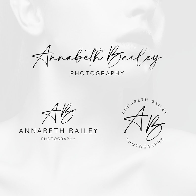 Photography logo, Signature Logo Design, Personalized Logo Design, Script Logo, Premade Logo, Submark, Watermarks, Circle Logo image 3