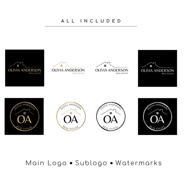 PREMADE BROKER LOGO, Real Estate Logo Design for Agents, Submark and Watermarks All Included, High-Quality Branding for Real Estate Agents zdjęcie 4