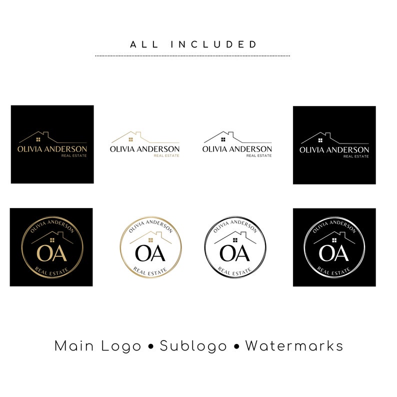 PREMADE BROKER LOGO, vastgoedlogo-ontwerp voor makelaars, submerk en watermerken alles inbegrepen, hoogwaardige branding voor makelaars in onroerend goed afbeelding 4