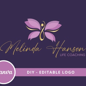 DIY Butterfly Infinity Logo Template. Wellness Spiritual Logo Design Template, Yoga, Coaching, Spa, Psychology. Canva Logo, Instant Access. zdjęcie 4