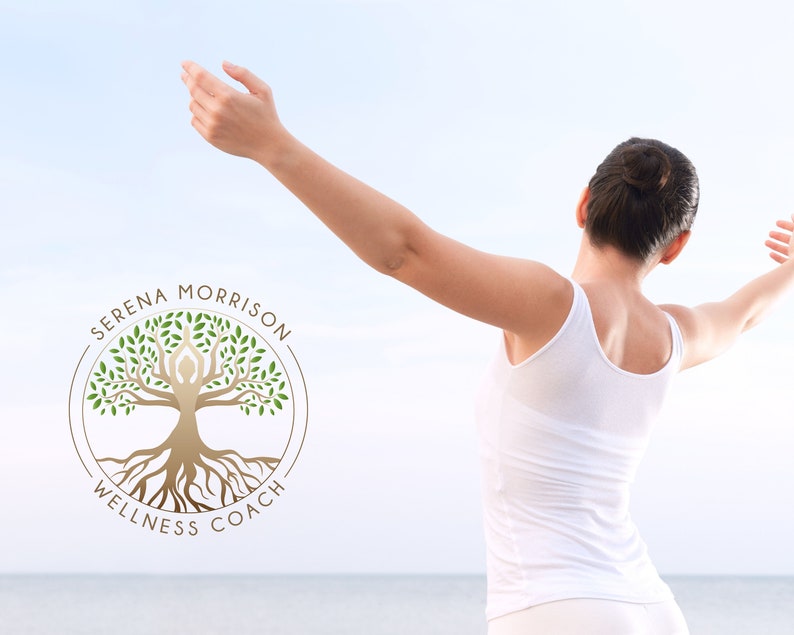 Baum des Lebens Logo, Yoga Logo. Vorgefertigtes Logo für Wellness Life Coaching, Psychologisches, Circle of Life Logo, Human Roots, Spa Logo, Kosmetik Logo Bild 9