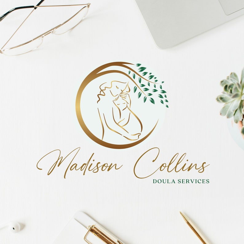 Premade Doula Logo Design, Midwife Logo, Hebamme, Pregnancy Logo, Natural Birth Logo, Baby Nursery Logo, Breastfeeding Logo, Baby Care Logo. image 7