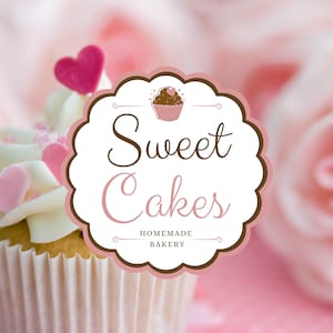 PREMADE Bakery Logo - Sweet Cakes, Cupcake Logo, Baking Logo, Cookie Logo, Treats Logo Design, Premade Logo, Transparent Watermark and Logo