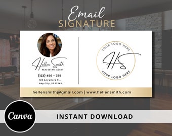 Email Signature Editable Canva Template, Gmail Design Footer, Branding Photographer Template Design - Instant Download - Picture Signature