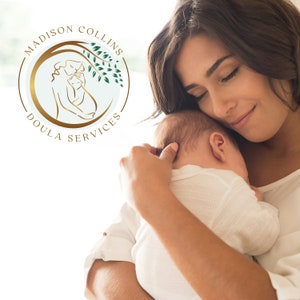 Premade Doula Logo Design, Midwife Logo, Hebamme, Pregnancy Logo, Natural Birth Logo, Baby Nursery Logo, Breastfeeding Logo, Baby Care Logo. image 2