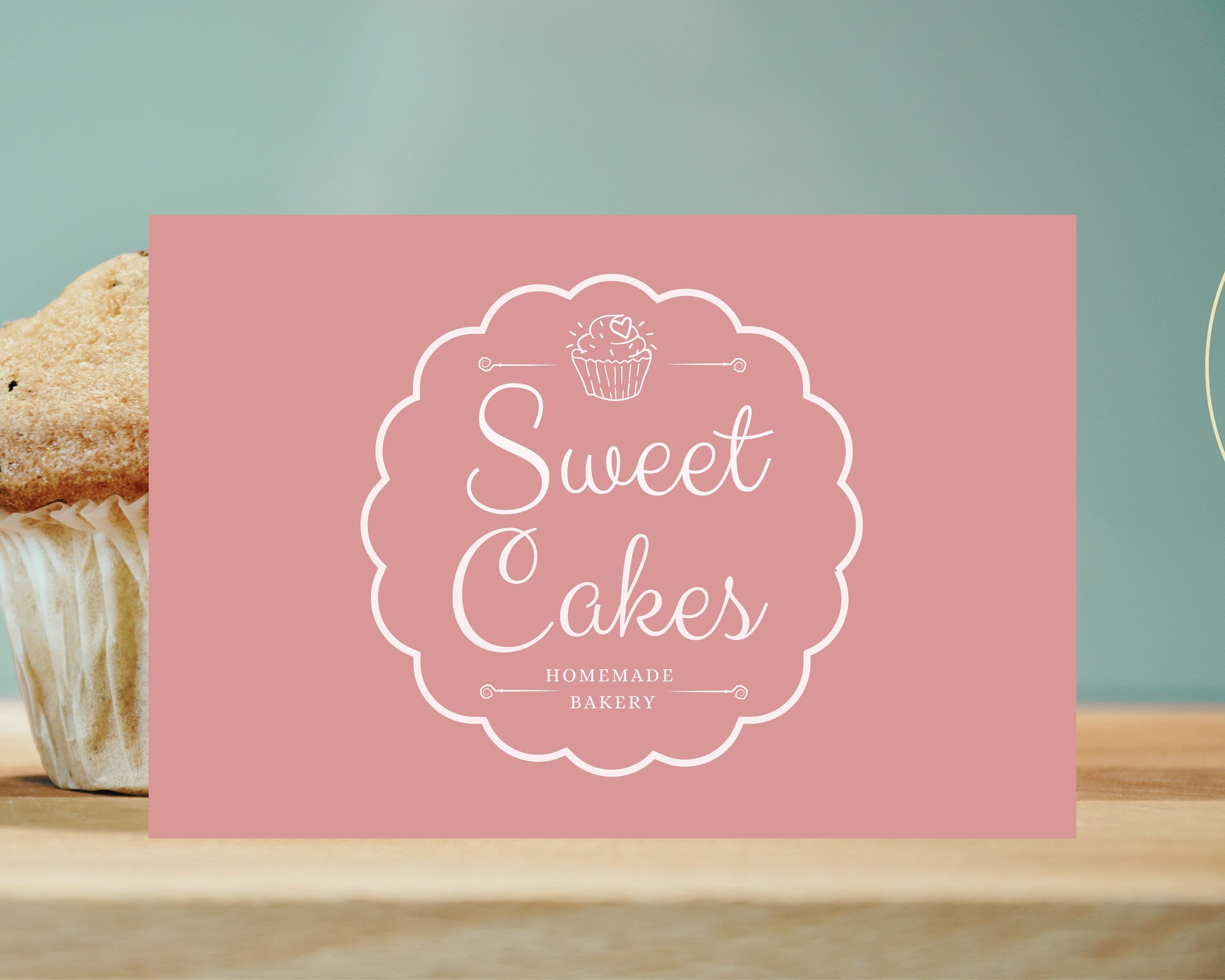 PREMADE Bakery Logo Sweet Cakes Cupcake Logo Baking Logo image image