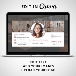 DIY Email Signature, Canva Template, Edit and Download, Email Footer Design, Fully Editable, Real Estate Marketing Material for Agents image 3