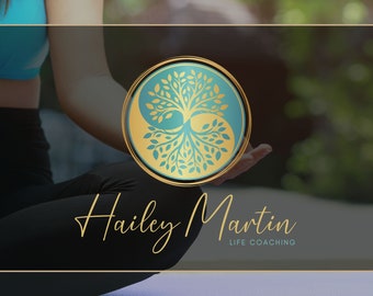 LOGO DESIGN, Yin Yang Nature Balance, Tree Logo, Yoga Logo, Spiritual Logo, Logo Baum, Coach Logo, Wellness Logo, Psychology Logo, Yoga Art