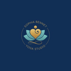 Yoga Heart Lotus Logo Design, Premade Life Coach Logo, Lotus Logo, Heart Logo, Infinity Yoga Logo, Psychology Logo, Spa Logo, Healing Logo. image 3