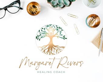 Tree of Life Logo, Yoga Logo. Wellness Logo, Life Coaching Logo, Psychology Logo, Premade Logo, Golden Tree Logo, Spa Logo, Cosmetic Logo