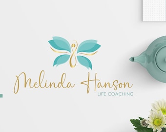 PREMADE LOGO DESIGN, Butterfly Infinity Logos including: Submark Circle Logo (Stamp) and Watermarks. Wings Logo, Psychology, Jewelry Logo