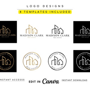 DIY Real Estate Branding Pack: Logo Designs, Business Card, Stamps, Email Signature, Social Banner... Editable Templates Instant Access image 5