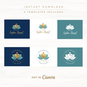 Infinity Lotus Editable Yoga Logo Design, Wellness Logo Canva Template, Life Coach Logo, Care Heart Logo, Healing Logo, Couple Therapy Logo image 4