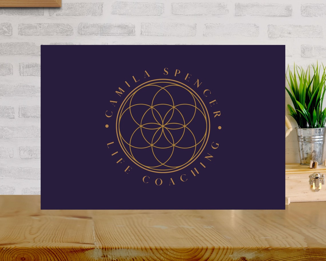 Flower of Life Logo Design Sacred Geometry Logo Geometric Etsy
