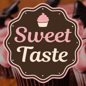 Sweet Taste Cookie Logo Design. Unique Premade Logo, Cupcake Logo, Cake Logo, Sweet Logo Design, Cookery Logo, Bakery Logo, Dessert Logo
